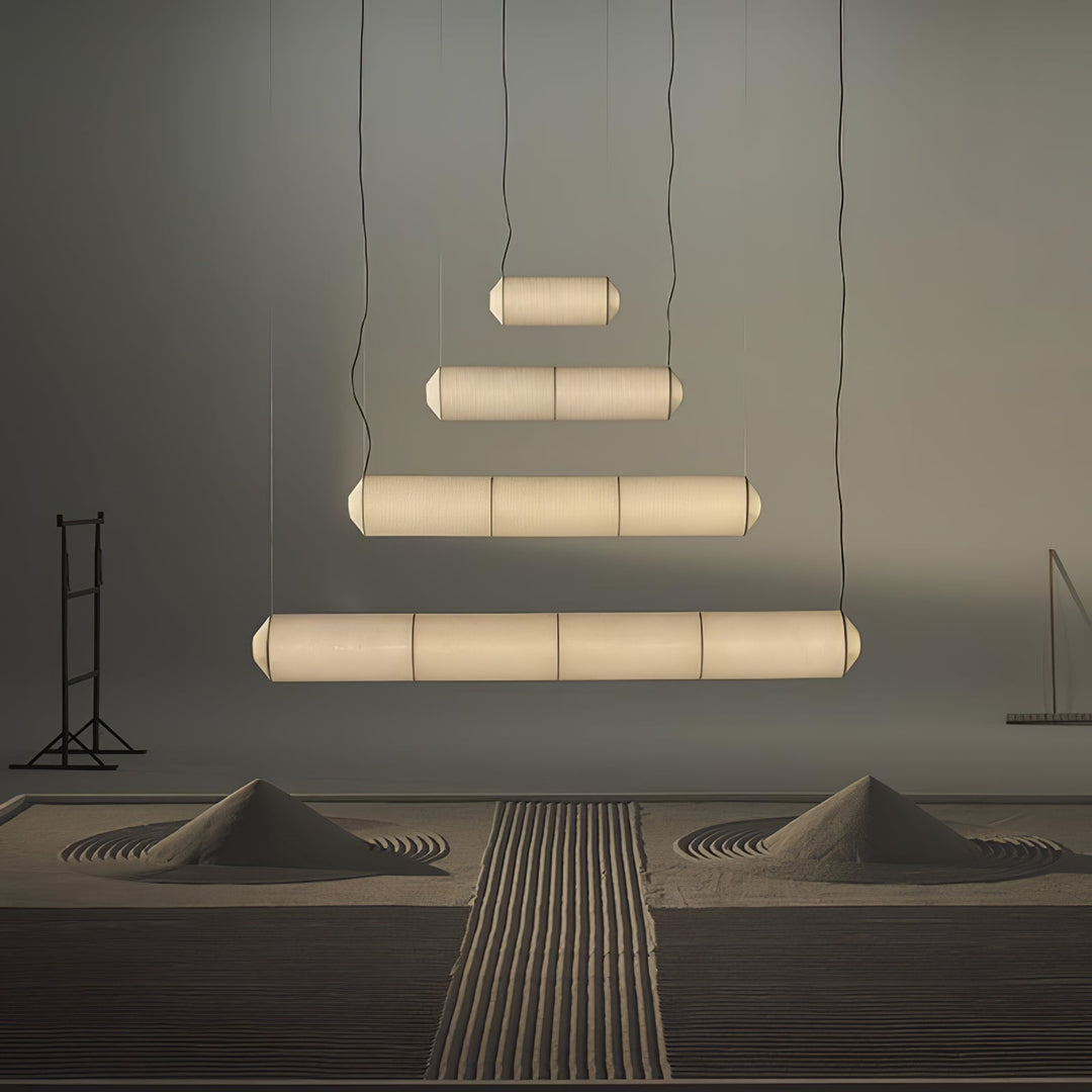 Lampa wisząca Tekio z imitacji jedwabiu