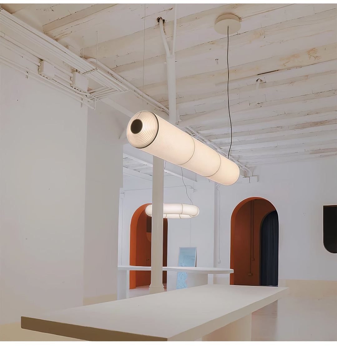 Lampa wisząca Tekio z imitacji jedwabiu