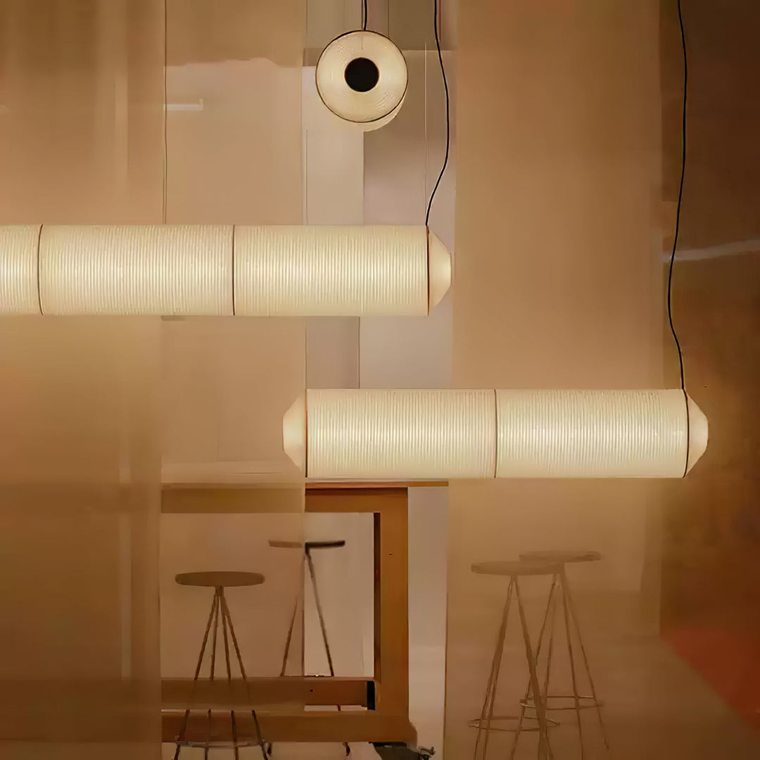 Lampa wisząca Tekio z imitacji jedwabiu