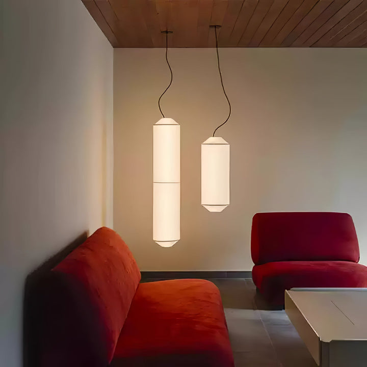 Lampa wisząca Tekio z imitacji jedwabiu