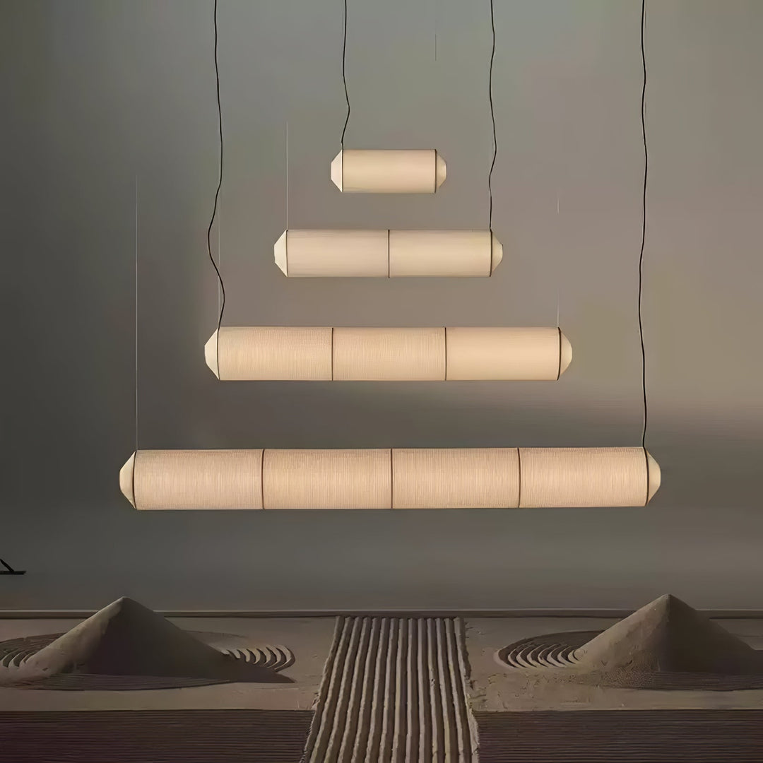 Lampa wisząca Tekio z imitacji jedwabiu