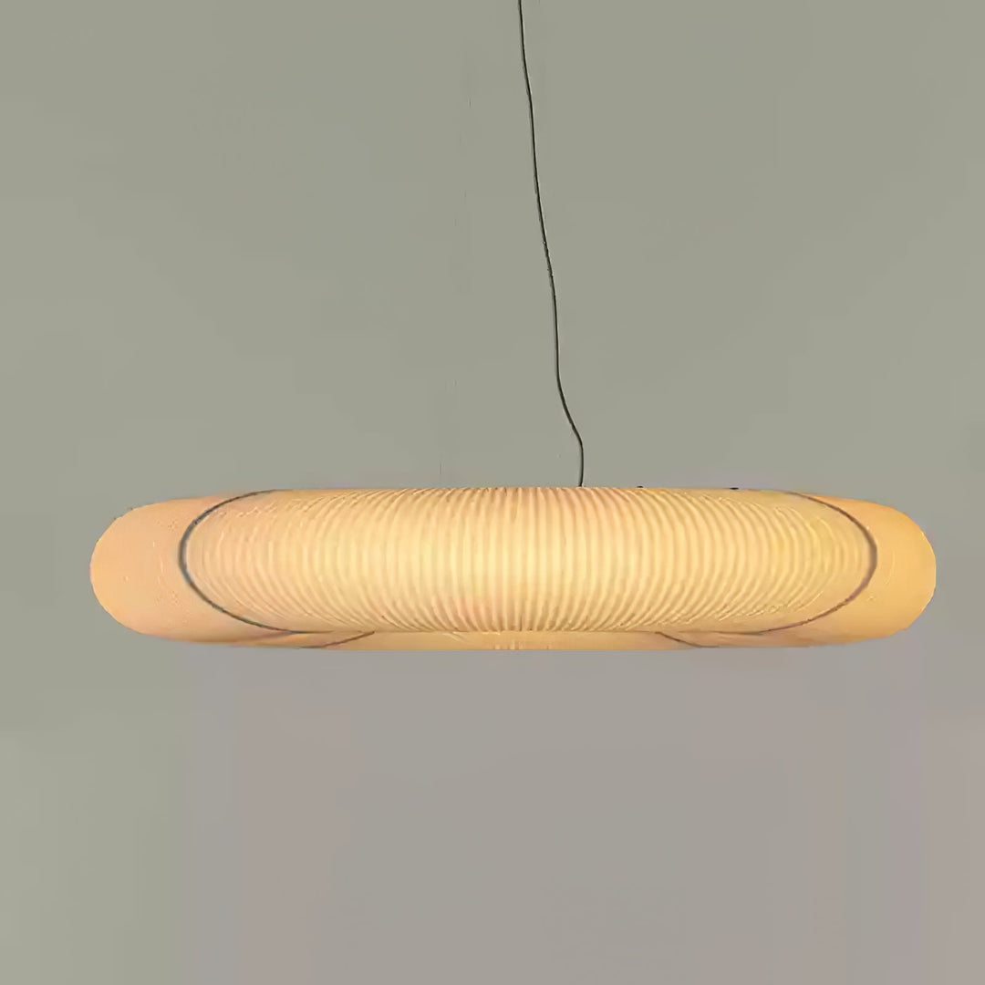 Lampa wisząca Tekio z imitacji jedwabiu