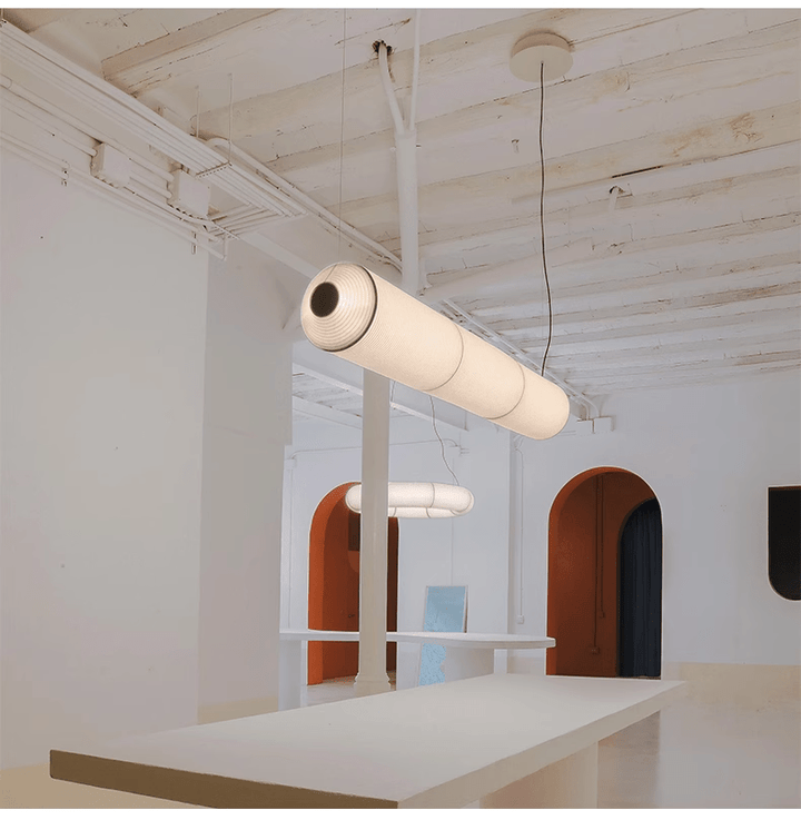 Lampa wisząca Tekio z imitacji jedwabiu