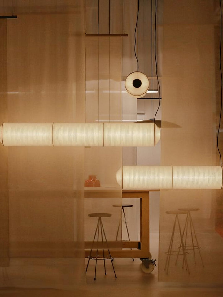 Lampa wisząca Tekio z imitacji jedwabiu