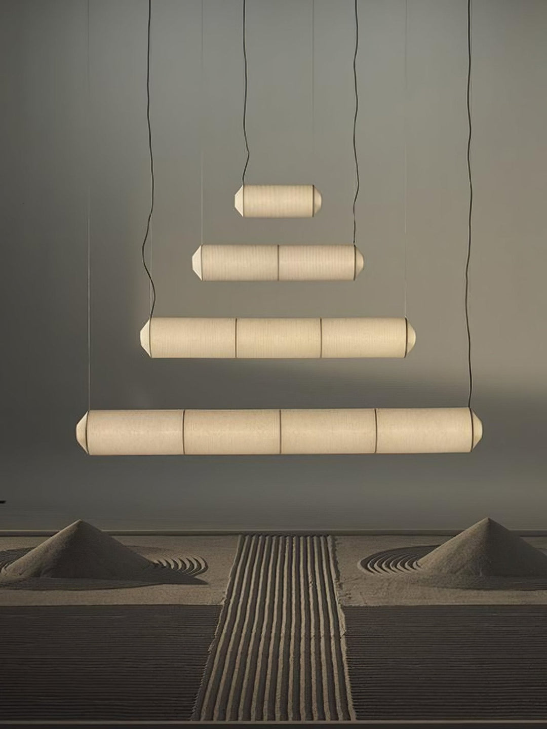Lampa wisząca Tekio z imitacji jedwabiu