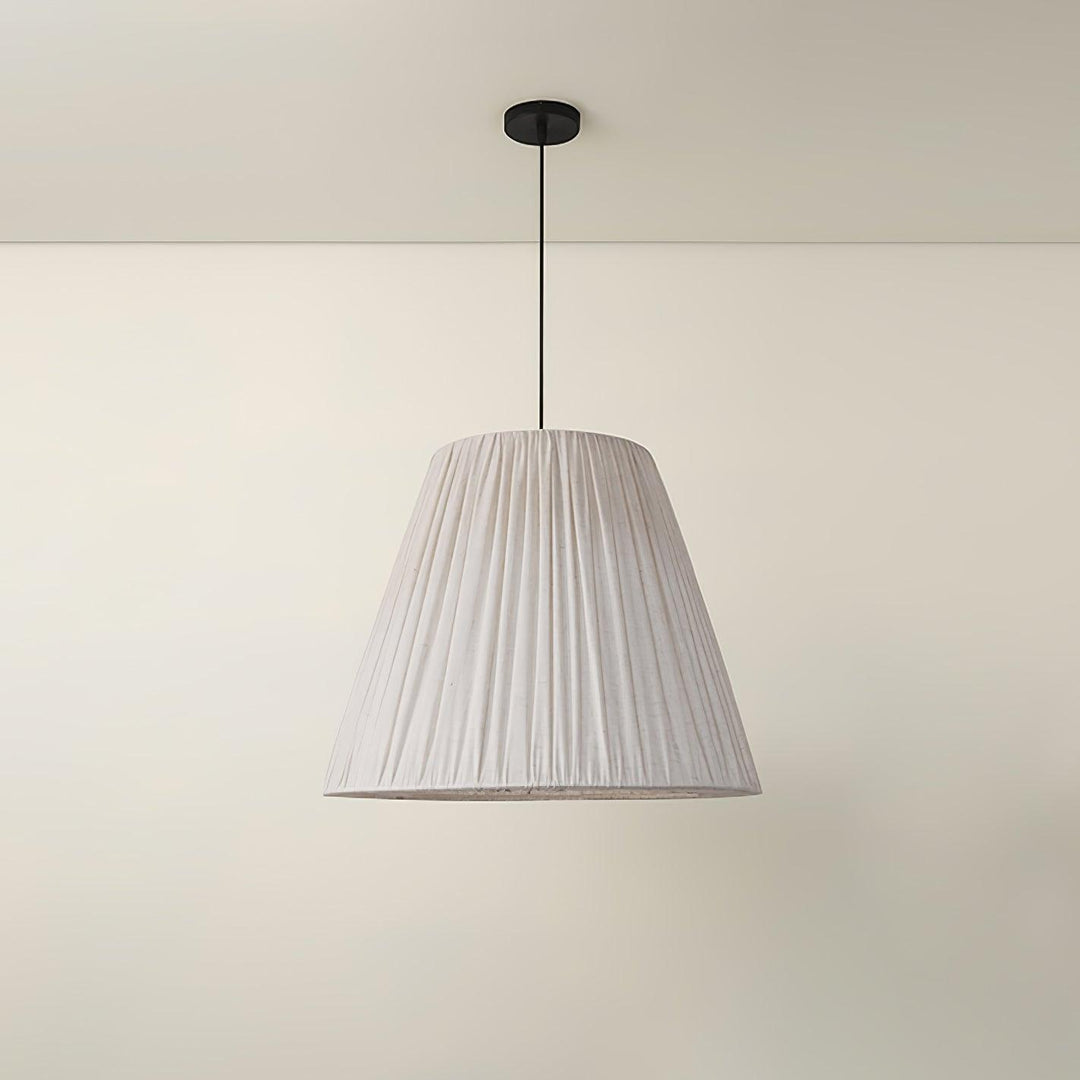 Lampa wisząca tekstylna w kształcie stożka