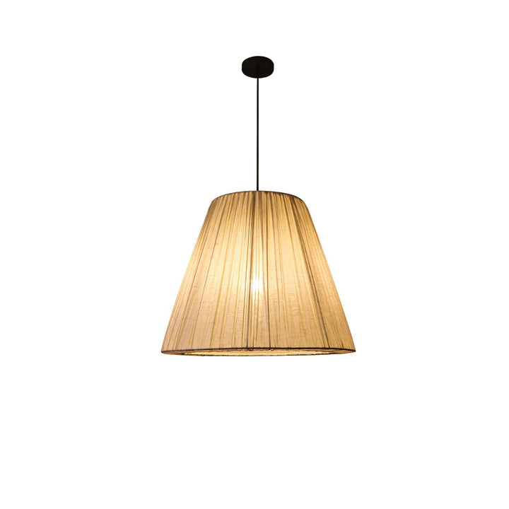 Lampa wisząca tekstylna w kształcie stożka
