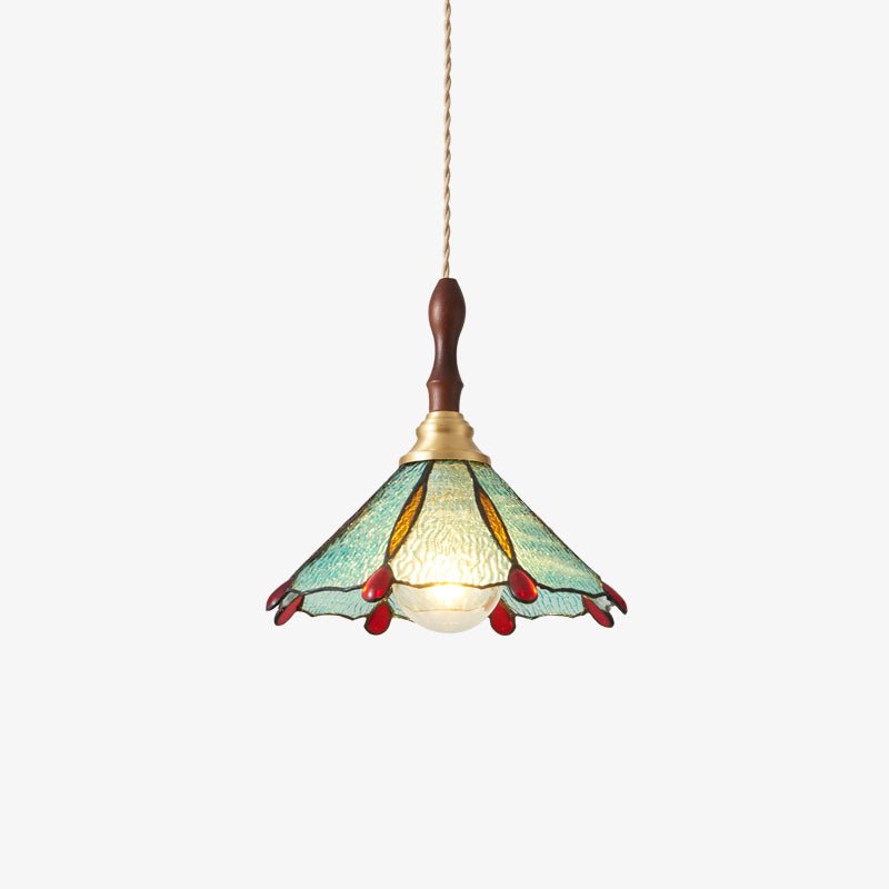 Lampa wisząca Tiffany z kwiatowym wzorem