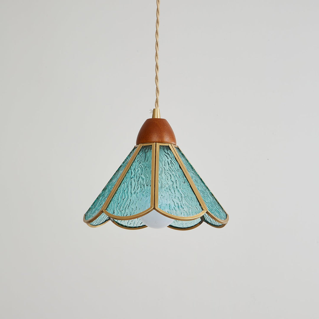 Lampa wisząca Tiffany ze witrażem