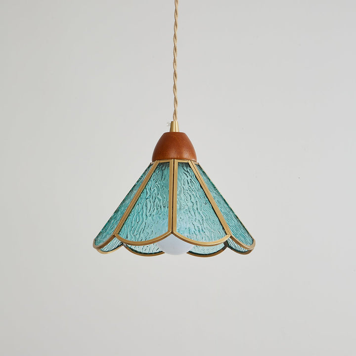 Lampa wisząca Tiffany ze witrażem