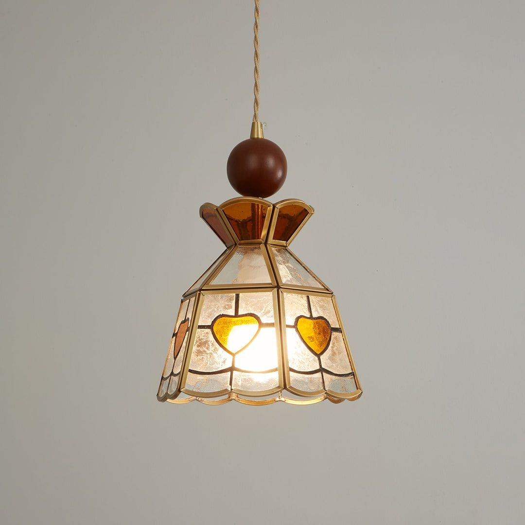 Lampa wisząca Tiffany ze witrażem