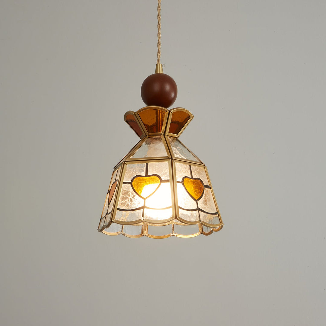 Lampa wisząca Tiffany ze witrażem