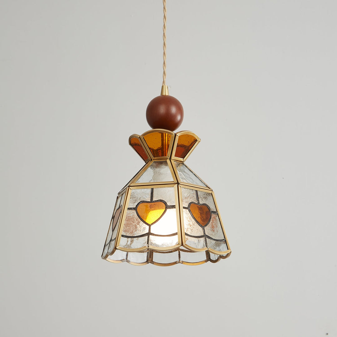 Lampa wisząca Tiffany ze witrażem