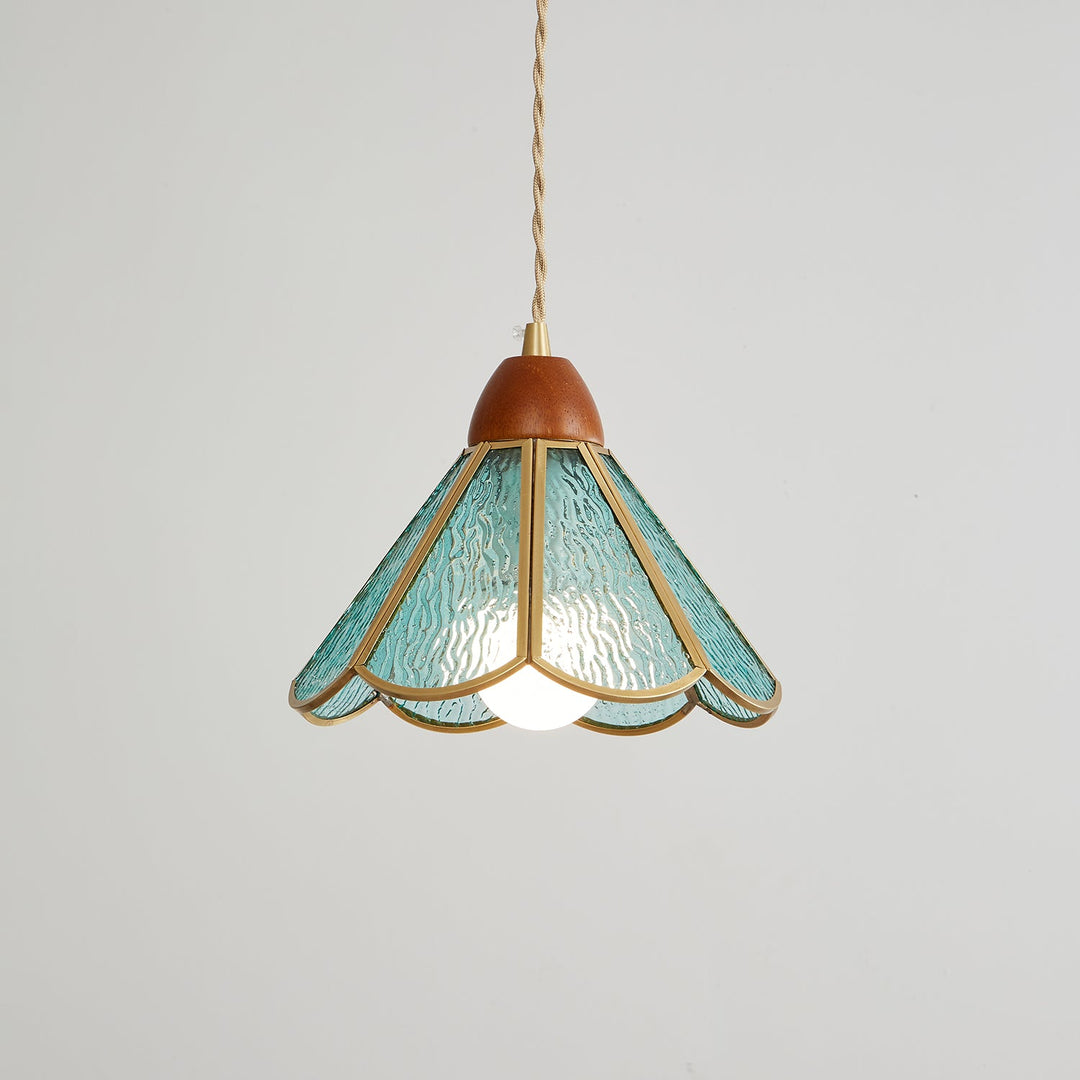 Lampa wisząca Tiffany ze witrażem