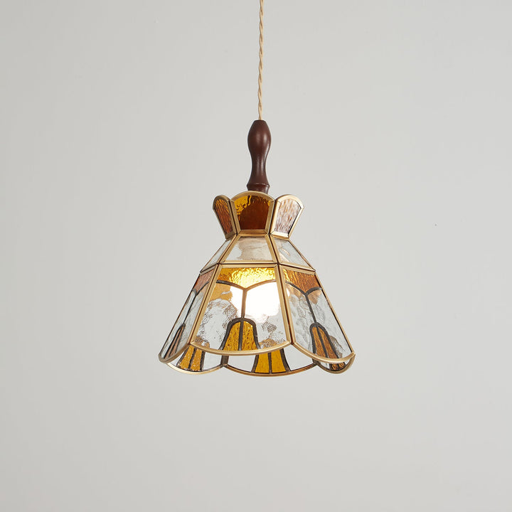 Lampa wisząca Tiffany ze witrażem
