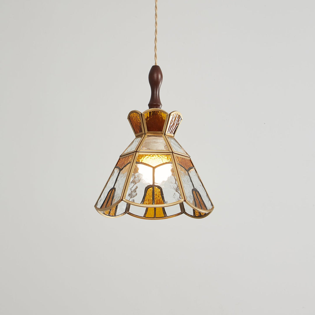 Lampa wisząca Tiffany ze witrażem