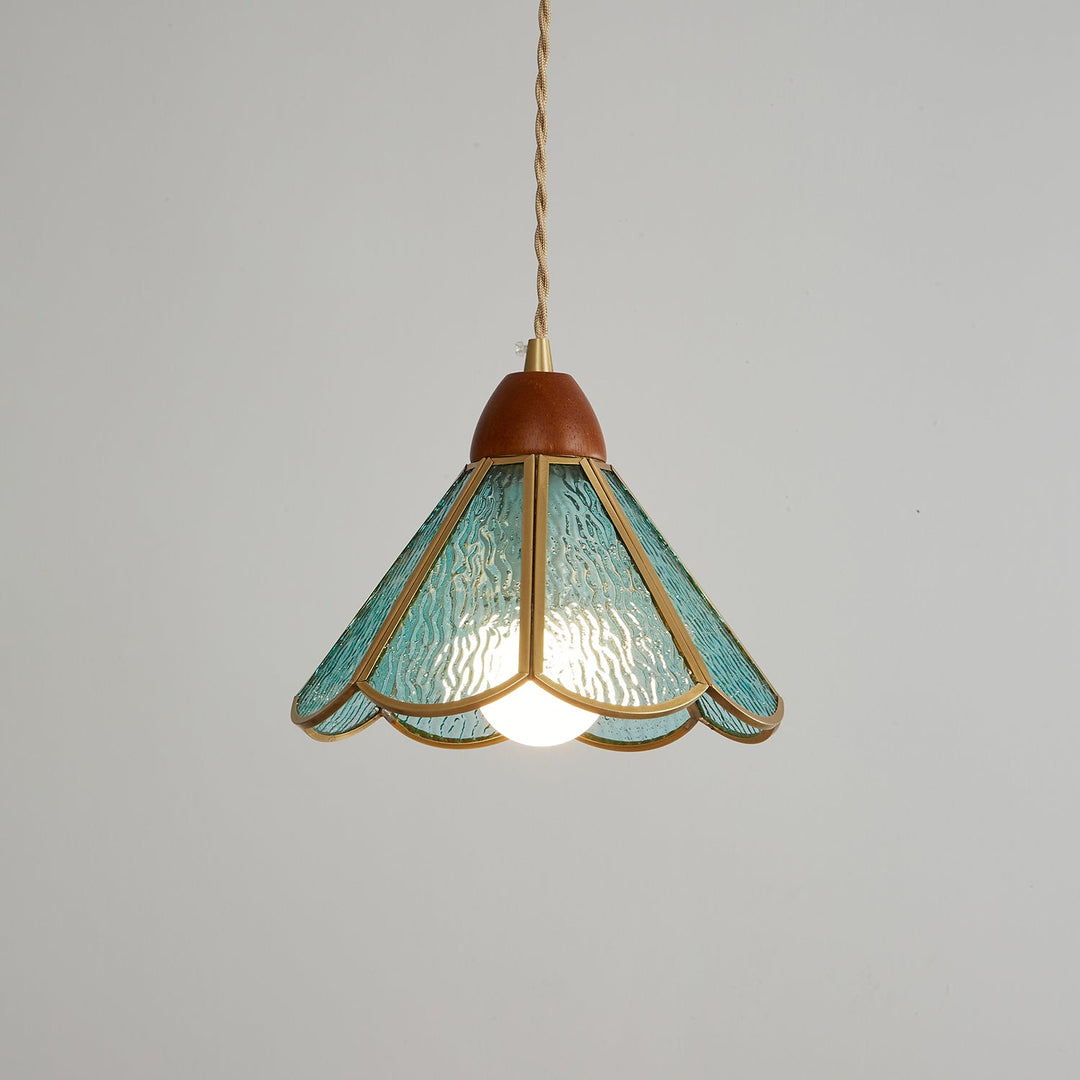 Lampa wisząca Tiffany ze witrażem