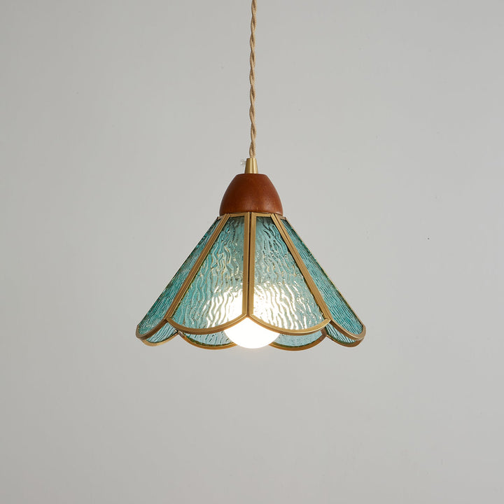 Lampa wisząca Tiffany ze witrażem