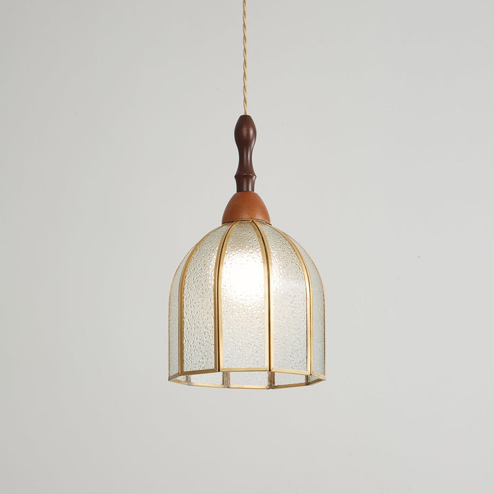 Lampa wisząca Tiffany ze witrażem
