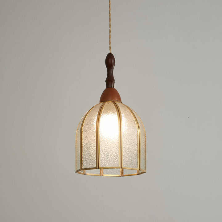 Lampa wisząca Tiffany ze witrażem