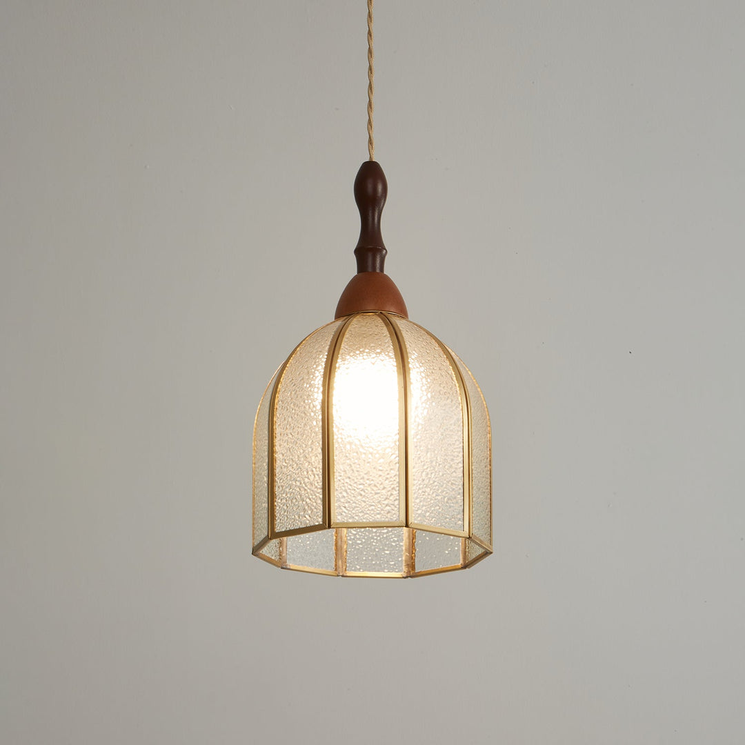 Lampa wisząca Tiffany ze witrażem