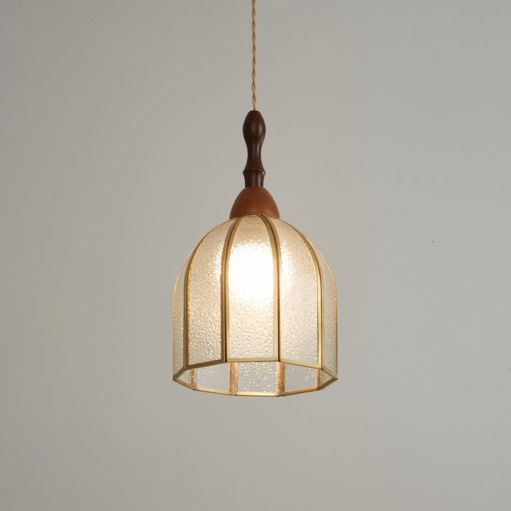 Lampa wisząca Tiffany ze witrażem