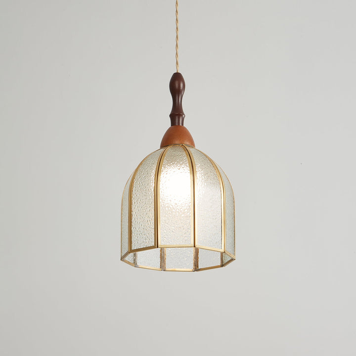 Lampa wisząca Tiffany ze witrażem