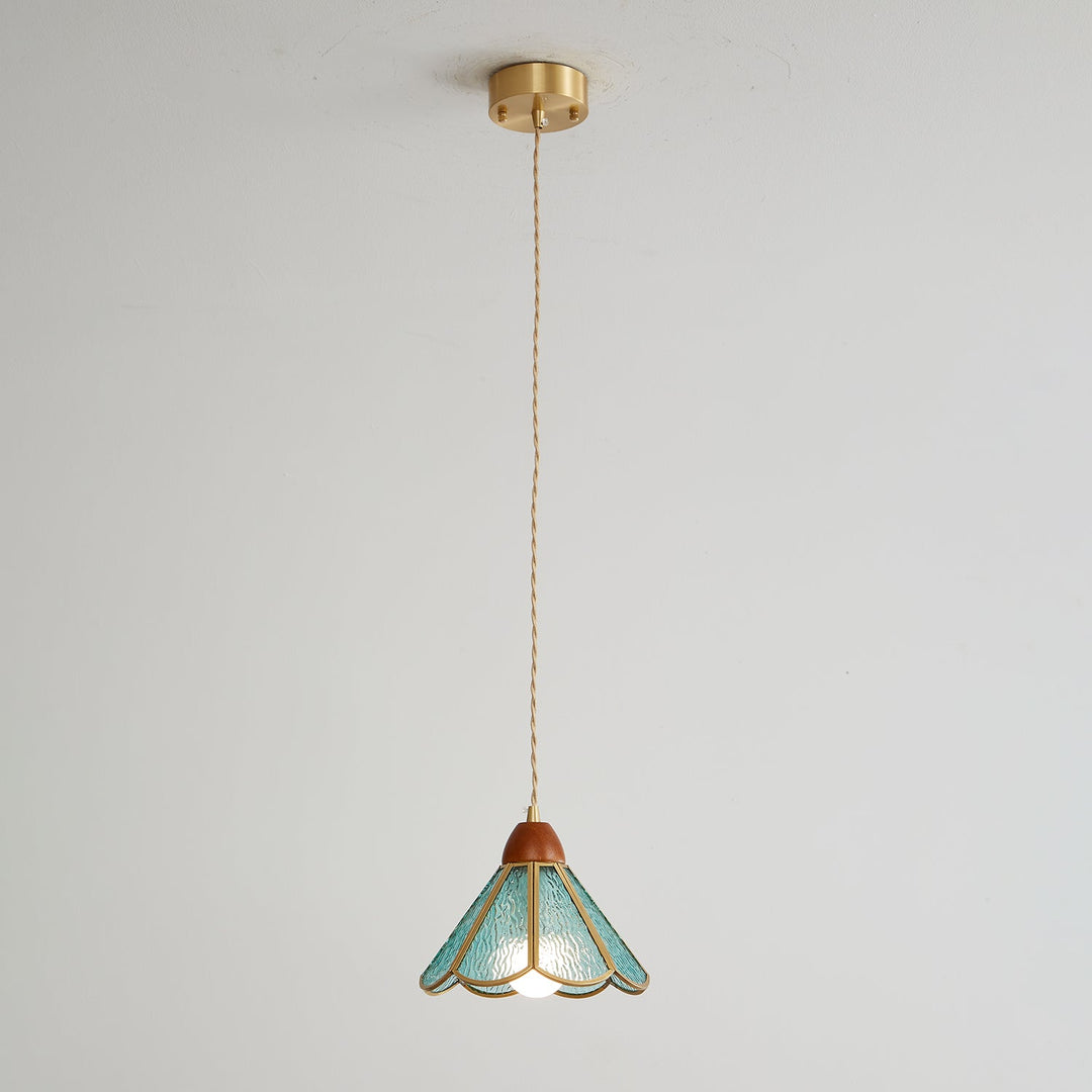 Lampa wisząca Tiffany ze witrażem
