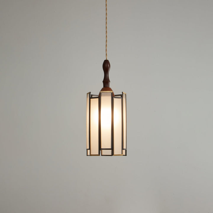 Lampa wisząca Tiffany ze witrażem