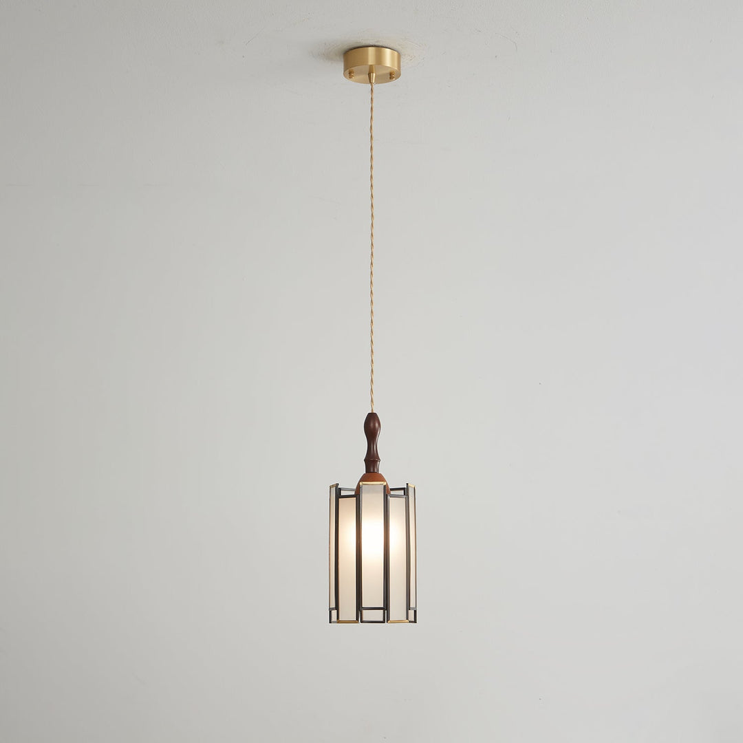 Lampa wisząca Tiffany ze witrażem