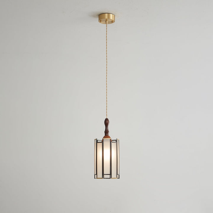 Lampa wisząca Tiffany ze witrażem