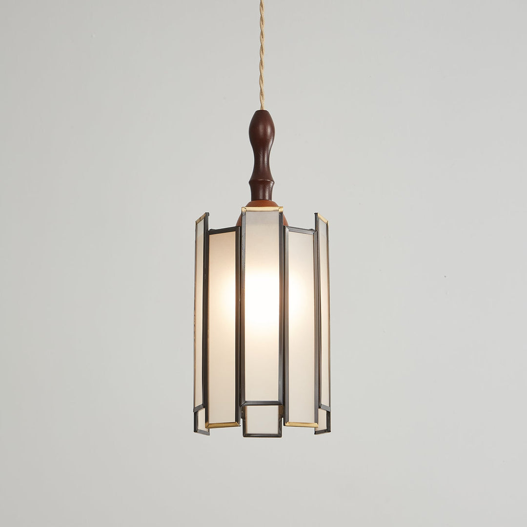 Lampa wisząca Tiffany ze witrażem