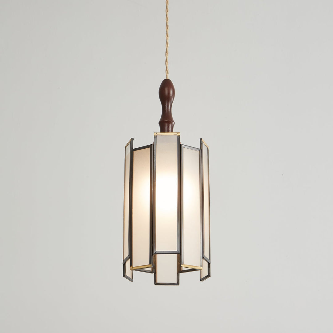Lampa wisząca Tiffany ze witrażem