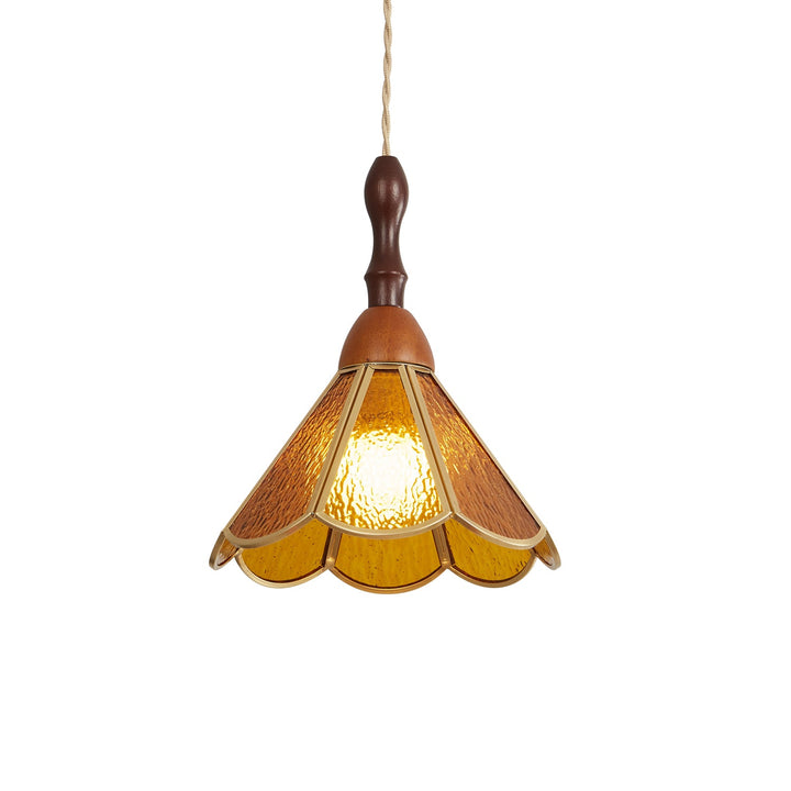 Lampa wisząca Tiffany ze witrażem