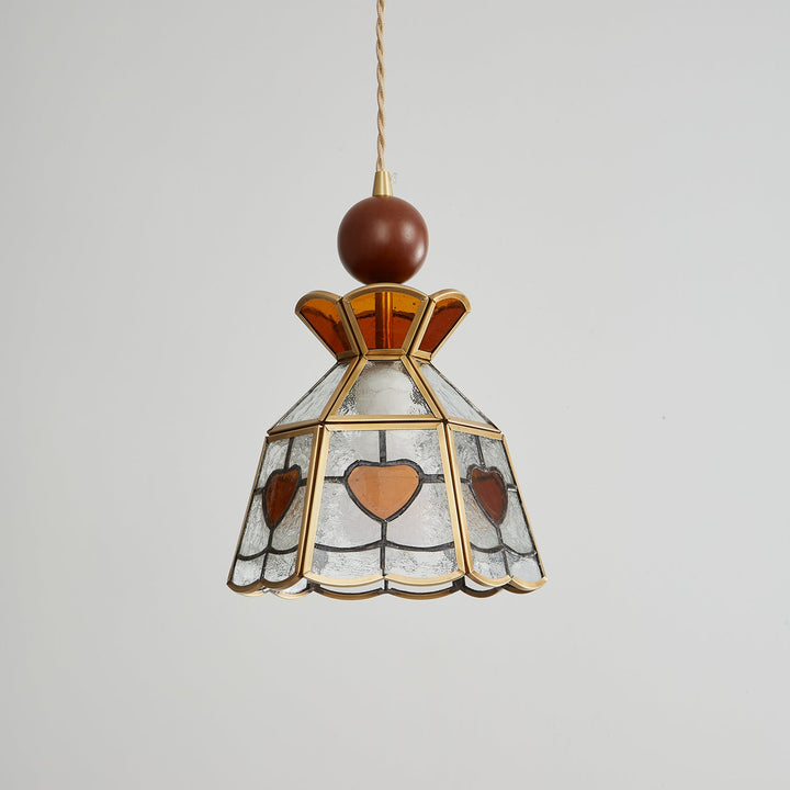 Lampa wisząca Tiffany ze witrażem