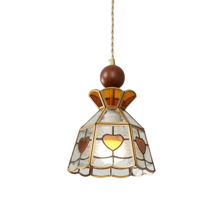 Lampa wisząca Tiffany ze witrażem