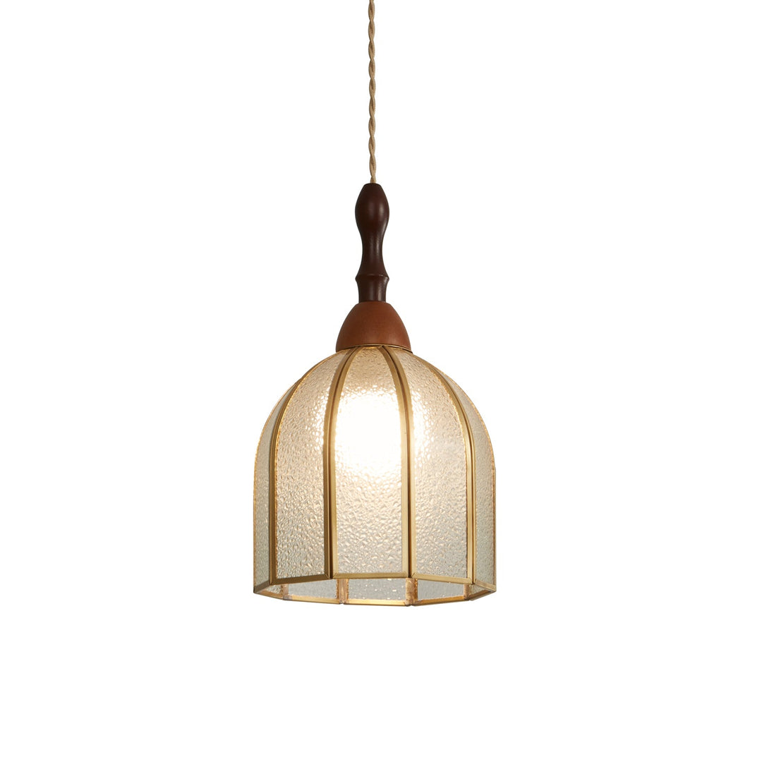 Lampa wisząca Tiffany ze witrażem