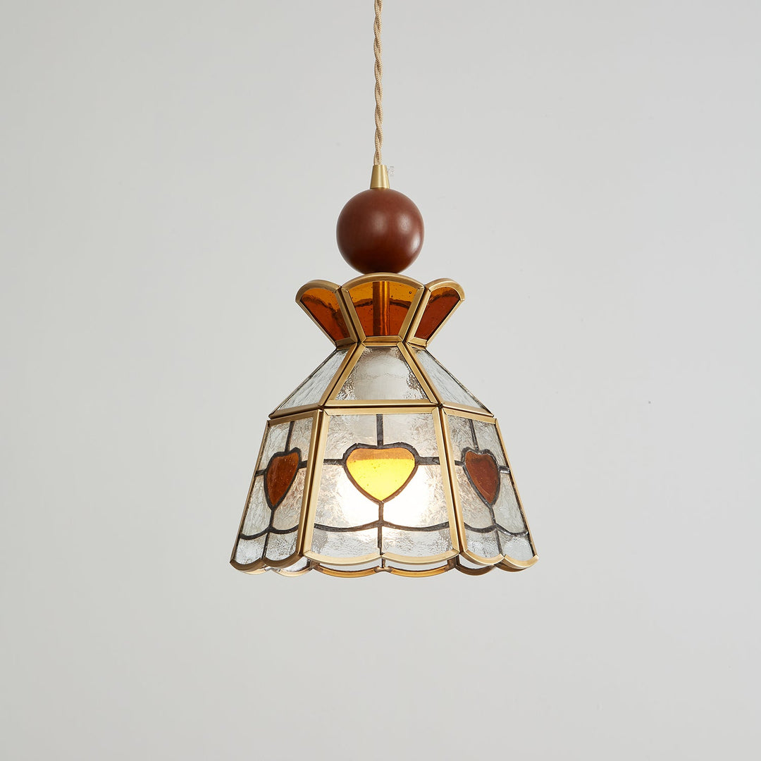Lampa wisząca Tiffany ze witrażem