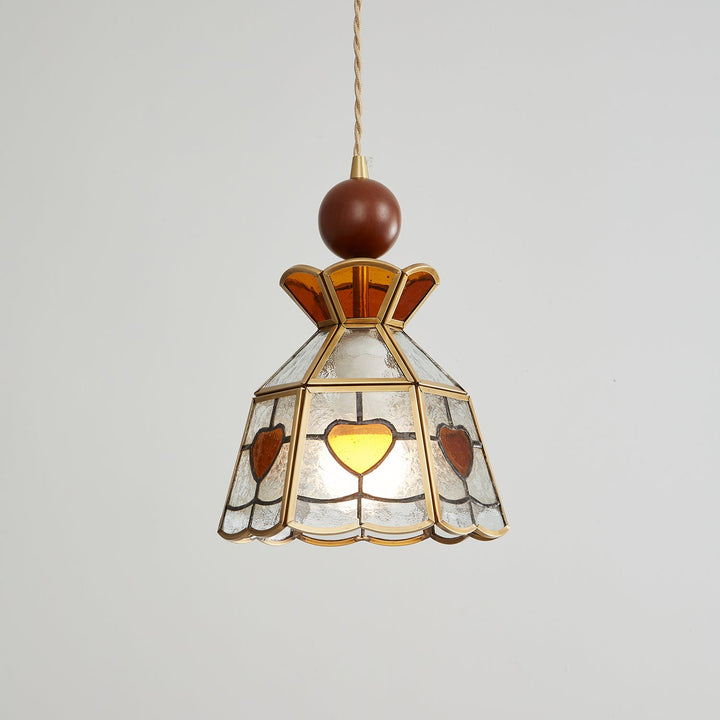 Lampa wisząca Tiffany ze witrażem