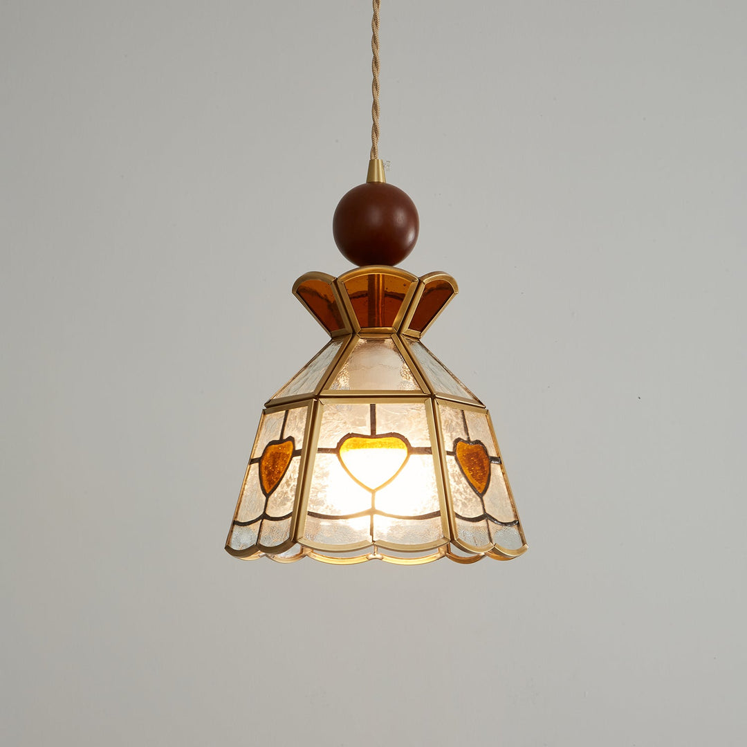 Lampa wisząca Tiffany ze witrażem
