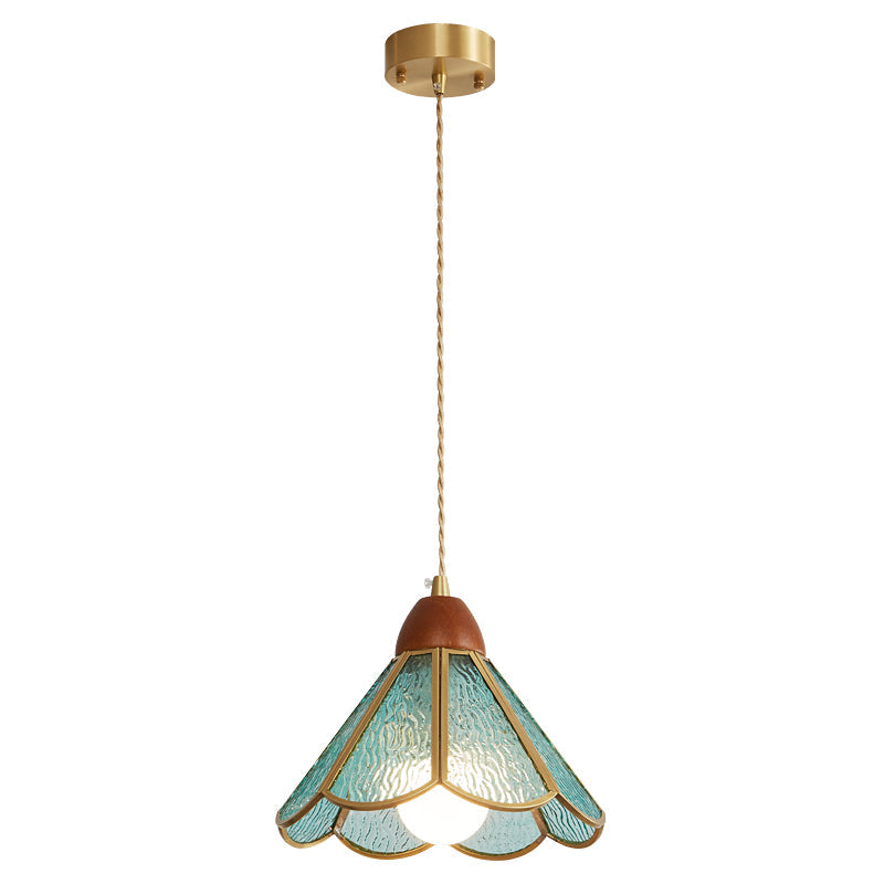 Lampa wisząca Tiffany ze witrażem