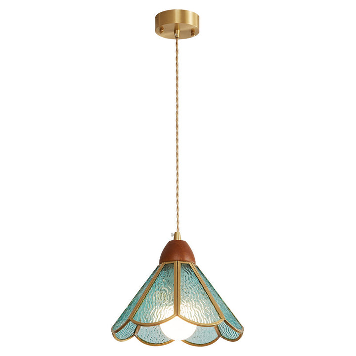 Lampa wisząca Tiffany ze witrażem
