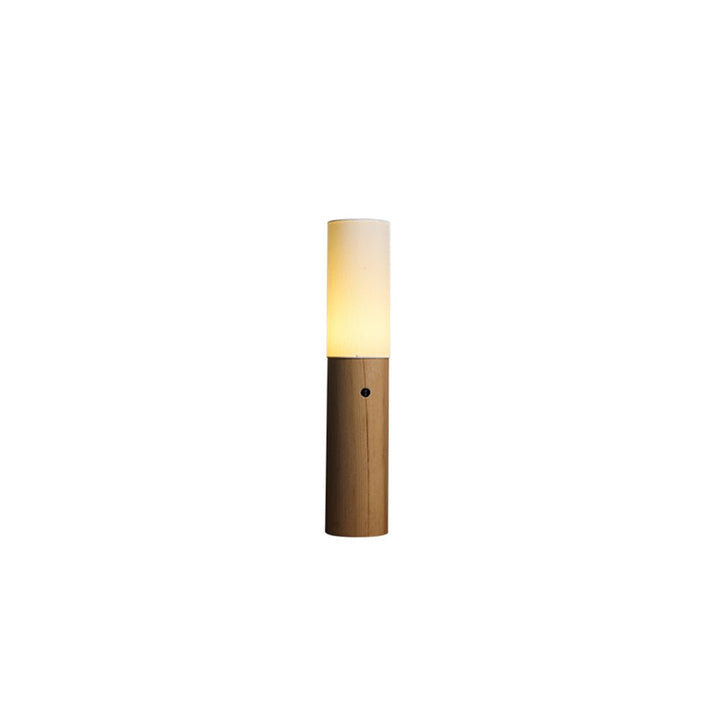 Lampa Podłogowa Kolumnowa z Drewna