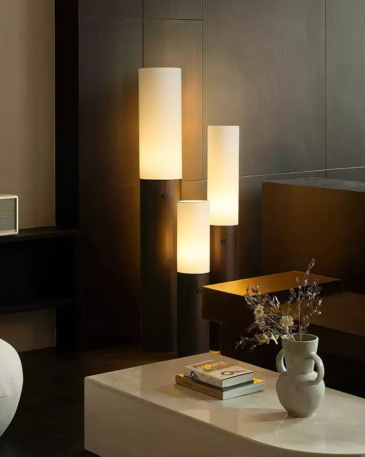 Lampa Podłogowa Kolumnowa z Drewna