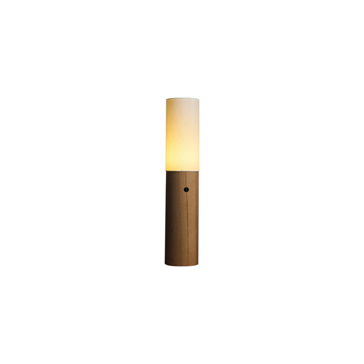 Lampa Podłogowa Kolumnowa z Drewna