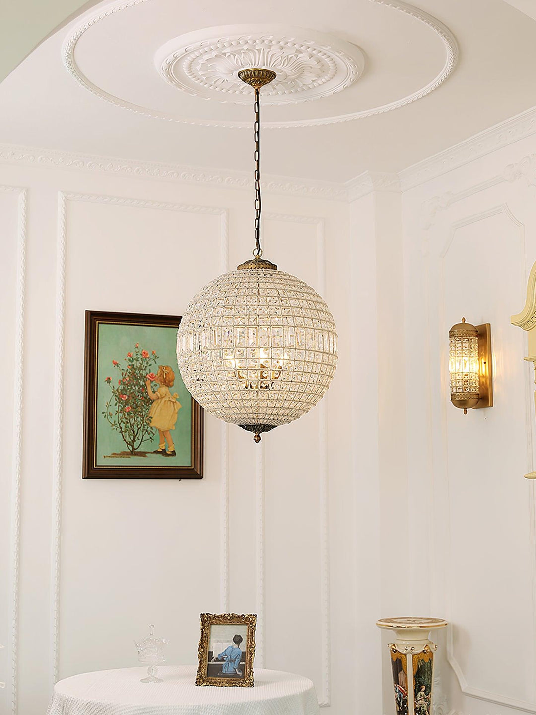 Tradycyjna Złota Lampa Wisząca Globe