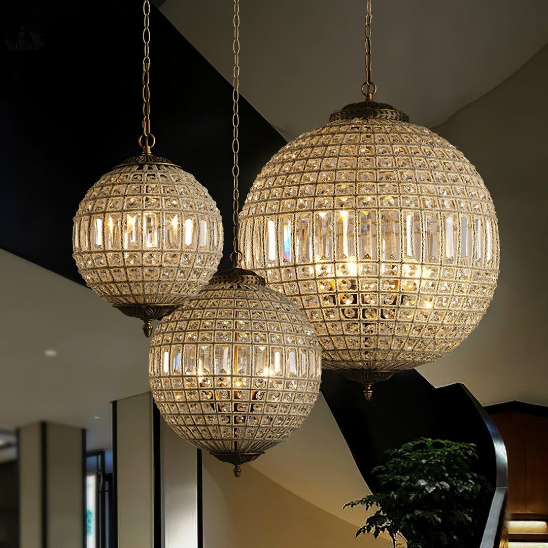 Tradycyjna Złota Lampa Wisząca Globe