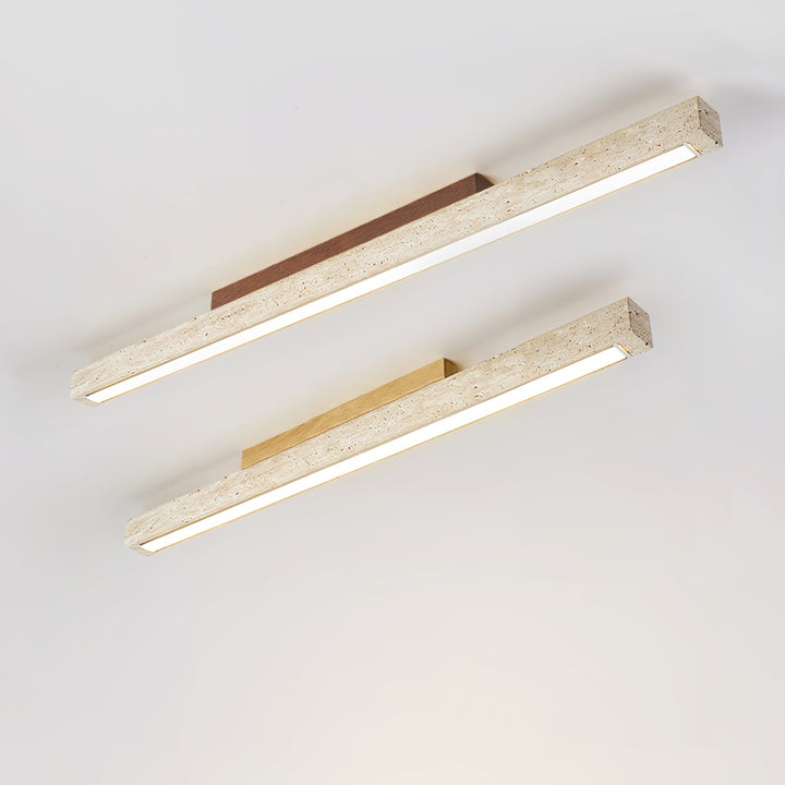 Lampa sufitowa z kolumną z trawertynu