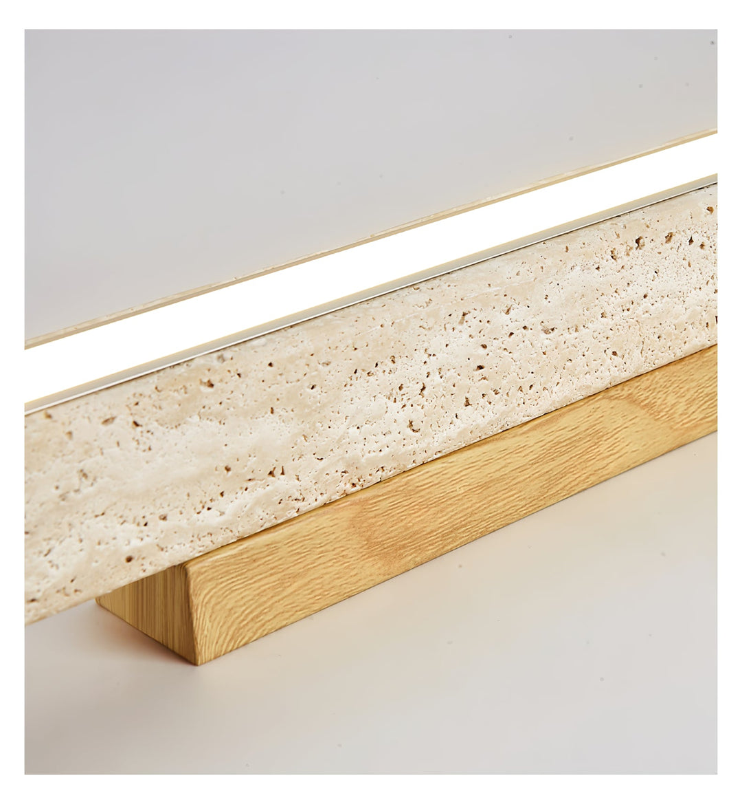 Lampa sufitowa z kolumną z trawertynu
