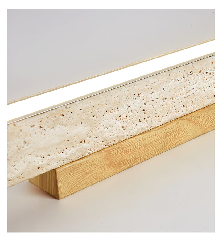 Lampa sufitowa z kolumną z trawertynu